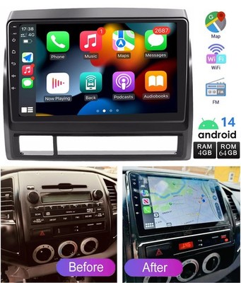 For Toyota Tacoma 2005-2013 CarPlay Android 14 Car Stereo GPS Navi Radio 4+64GB