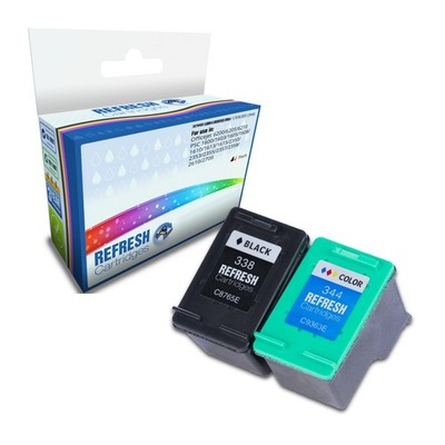 Refresh Patronen Full Set Pack 1x #338/1x #344 Tinte kompatibel mit HP Druckern