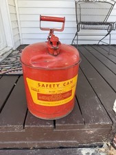 Vintage Safety Can Eagle 5 Gallons Made In USA Metal Can with Handle and Lid
