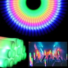 36 Pcs LED Foam Glow Sticks Bulk,Glow in The Dark Party Supplies, 3 Modes