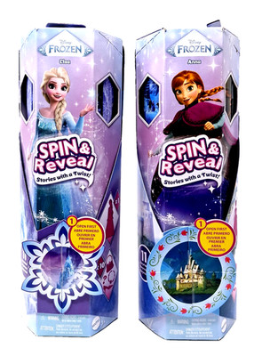 Disney Frozen Elsa & Anna Fashion Doll Set Spin & Reveal w/ 11 Surprises