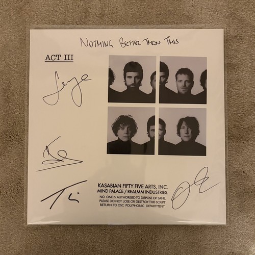 KASABIAN - ACT III Signed Cover & Handwritten Lyrics Limited Edition White Vinyl prezzo ebay