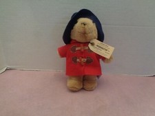 SEARS PADDINGTON TAN TEDDY BEAR PLUSH W/TAG RED COAT BLUE HAT 3/3/09