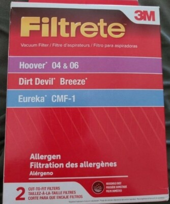 3M Filtrete Vacuum Cleaner Filter / Hoover 04 06 Eureka CFM-1 Dirt Devil Breeze