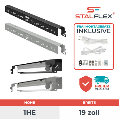LED RACK Panel 19'' 1U Schwarz/Grau 5W 405lm 6500K 230V