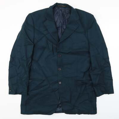 Marks and Spencer Herren Blazer Grün Polyestermischung Größe 42