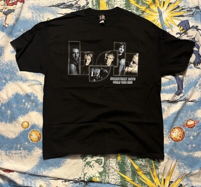 vintage 2001 backstreet boys black & blue world tour t shirt rap