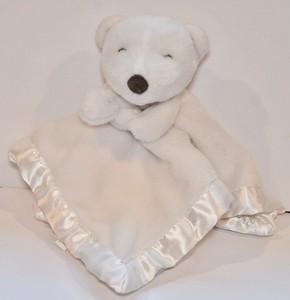Download Carters Baby Lovey Blanket Security Plush Polar Bear White Satin Ebay