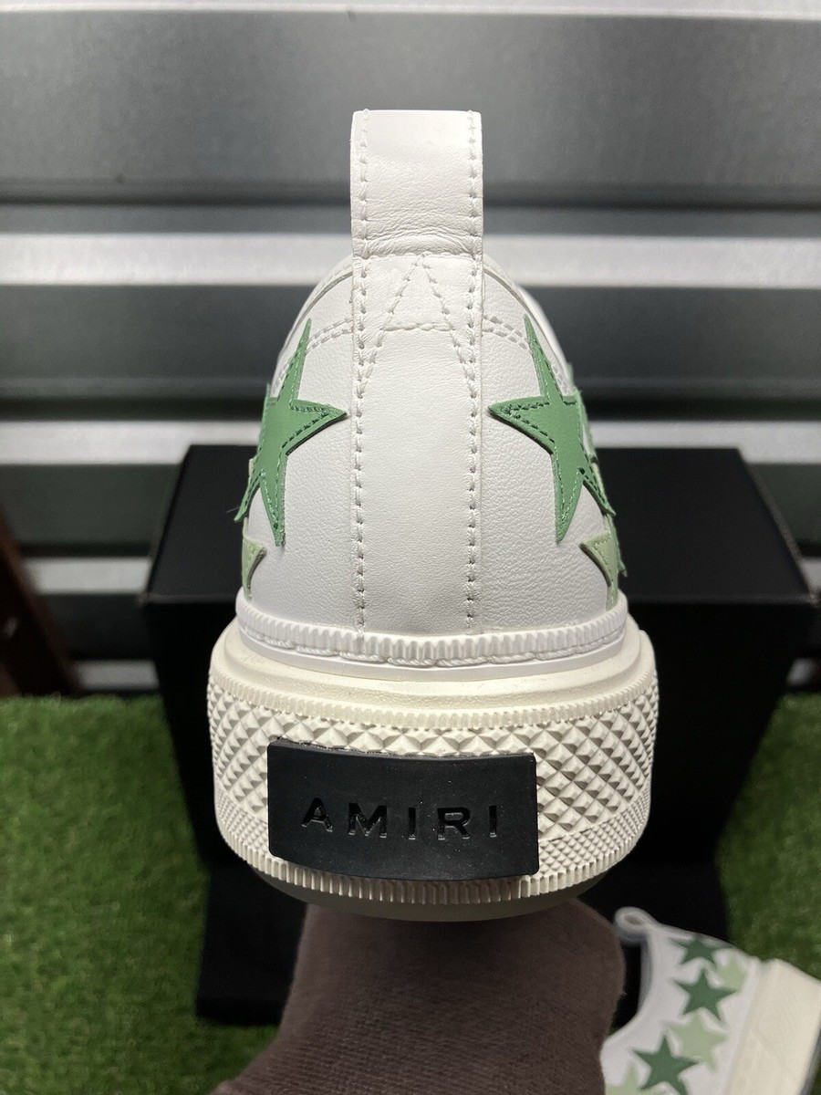 Size 44 (11US)- Amiri Stars Court Low 'Green, White' BRAND Size 44 (11US)- Amiri Stars Court Low 'Green, White' BRAND
