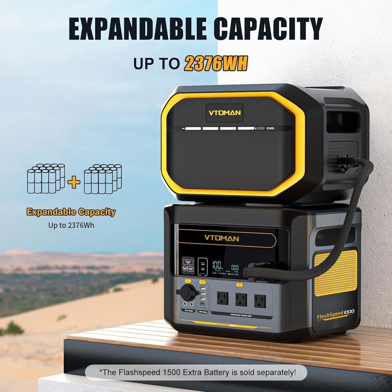 VTOMAN FlashSpeed 1000 Portable Power Station 1000W UPS LiFePO4 Generator