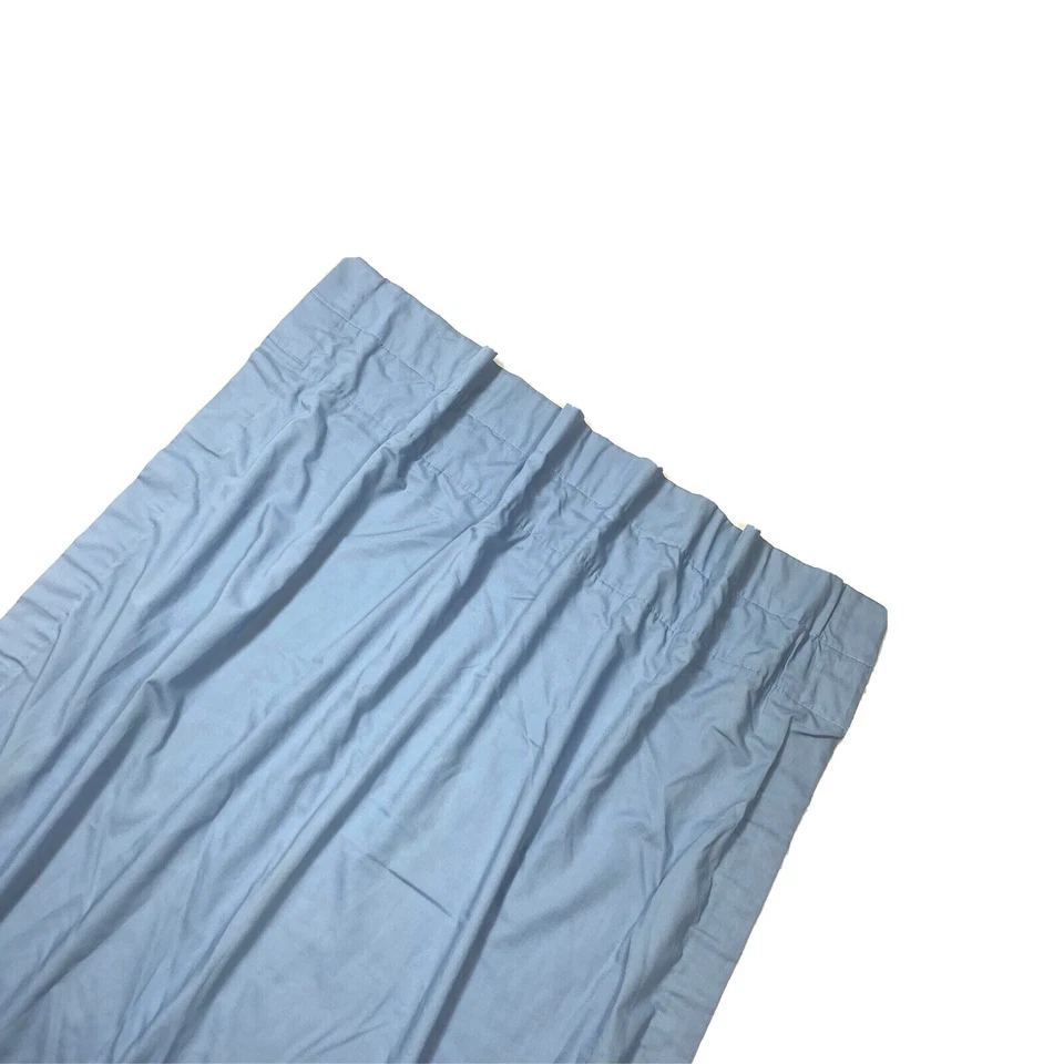 Vintage 1970s Rare Croscill Drapes Curtains Panels 84" Solid Blue Luxury Pair - Image 2 of 4