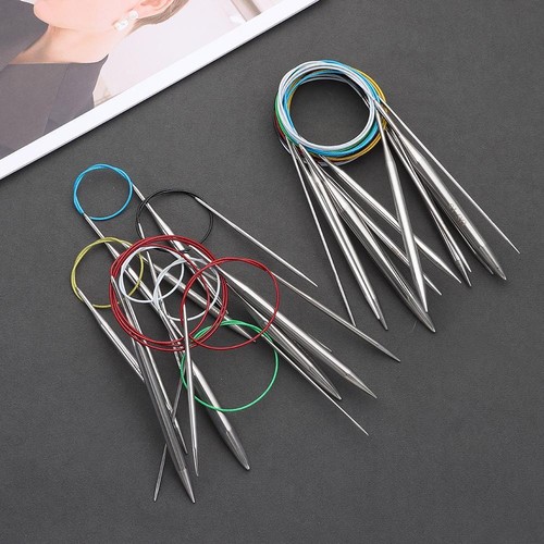 80/100cm Stainless Steel Circular Needle Round Weaving Knitting Needles Handmade - Picture 18 of 47