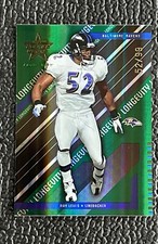 🔥1/1! RAY LEWIS 2004 LEAF R&S LONGEVITY EMERALD REFRACTOR JERSEY #'d 52/99!🔥