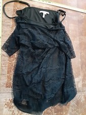 Nordstrom's Max & Cleo Black Cocktail Dress Size XS Strapless Ruffles #S137 *