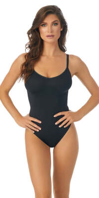 ANOTHER TOMORROW ~ Sz XS ~ $190. Made in Portugal! Adjustable Thong Bodysuit c2