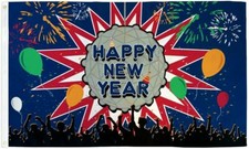 Happy New Year Flag 3x5ft NYE 2020 New Years Flag Holiday Decor Seasonal