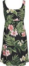 Pale Hibiscus Orchid Women's Empire Tie Front Hawaiian Dress Generous Fit 