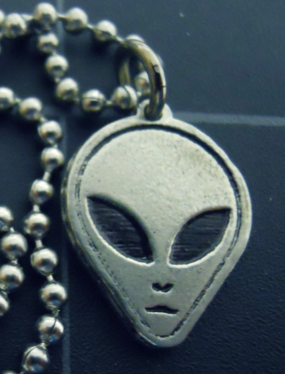 Necklace TINY ALIEN GREY Pendant Stainless Ball Chain New AREA 51