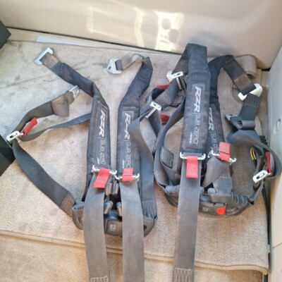 Lot Of 2 POLARIS RZR SUB ZERO UTV SEAT BELT 4 POINT CLICK HARNESSES BLACK 