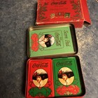 Vtg Coca Cola Playing Cards Green & Red Double Decks in Collectible Tin And Box — photo 1
