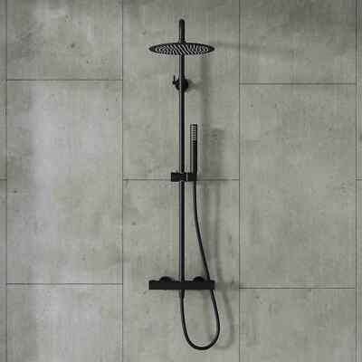 BADLAND Duschsäule LUGO Duschsystem, Thermostatisch mit Auslauf in Schwarz