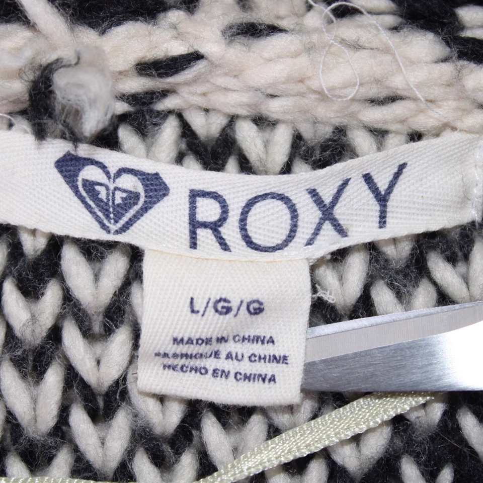 Cárdigan suéter Roxy para mujer talla L geométrico azteca frente abierto manga larga Foto 2 de 4