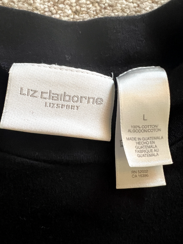 Lis Claiborne Lizsport Sleeveless Mock Neck Stripe Vest Black White Size L - Picture 5 of 6