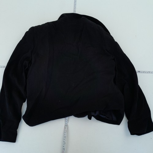 KALIKO Blazer 16 Black WomensJacket Plain 100% Wool Detachable Fau Fur Collar - Picture 9 of 11
