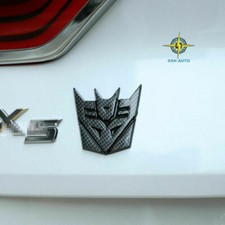 1x New Black Carbon Fiber Transformers Decepticon Emblem Trunk Badge Decal 1x New Black Carbon Fiber Transformers Decepticon Emblem Trunk Badge Decal