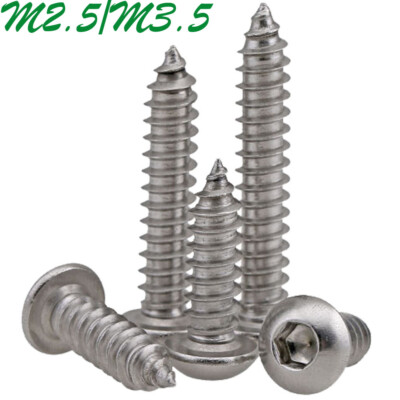 M2.5-0.45 2.5mm Metric 304 Stainless Steel Hex Socket BUTTON HEAD Screws Bolts M2.5-0.45 2.5mm Metric 304 Stainless Steel Hex Socket BUTTON HEAD Screws Bolts