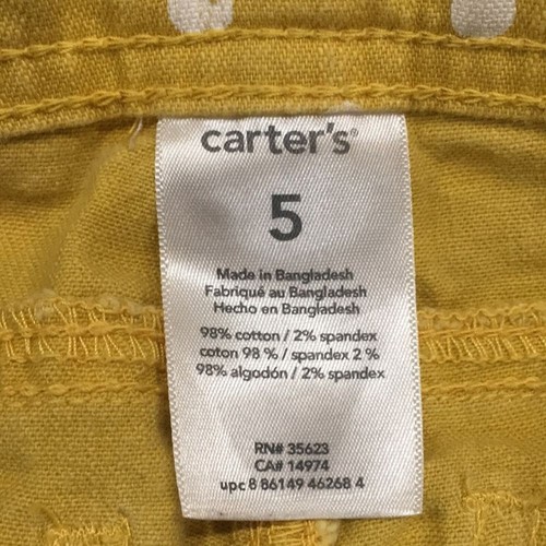 Carter's Girls Sz 5 Polka Dot Jeans Adjustable Waist Stretch - Picture 8 of 11