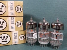 Westinghouse (Philips) WL 6922 Vacuum Tubes (3) Amperex Tested Strong 92-108% GM