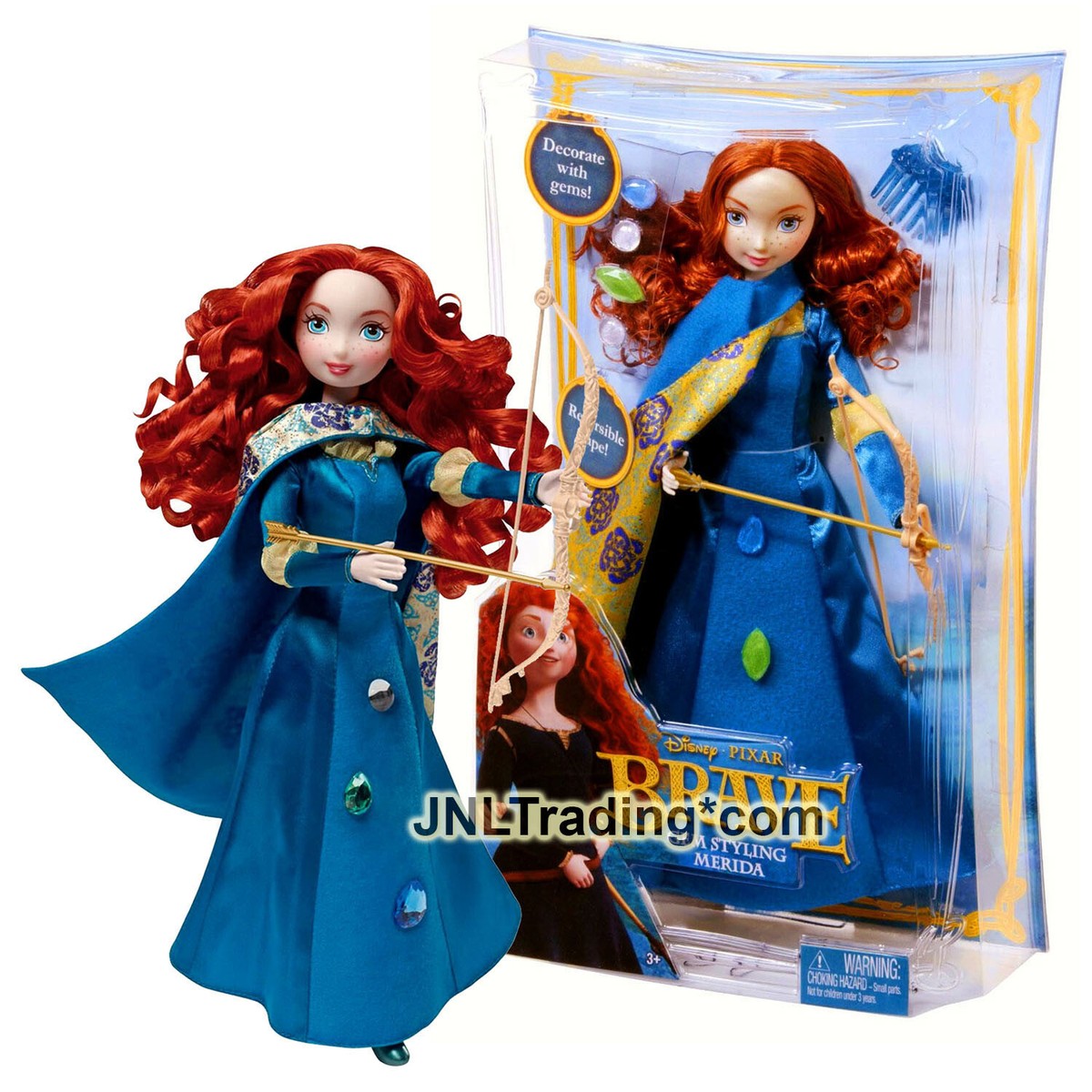 Year 2011 Disney Movie Series BRAVE 10.5 Inch Doll Set - Gem