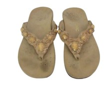Vionic Rest Eve II Thong Sandals W/ Jewels Size 8 Beige