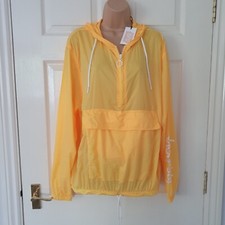 New Les Girls Le Boys Hooded Mac Pac A Mac Lightweight Yellow Size M Logo