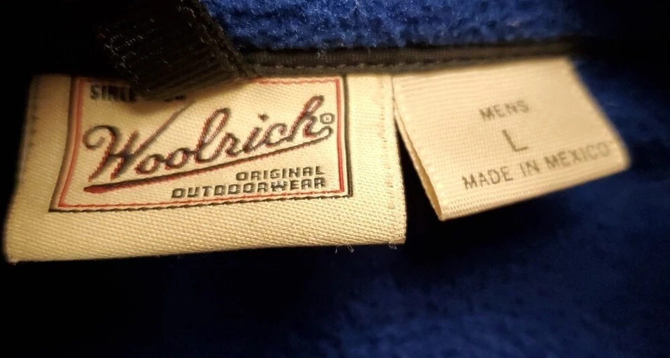 Chaqueta Woolrich De Colección Para Hombre Grande Azul Polartec Polar Cremallera Completa Exterior Gorp Foto 4 de 4