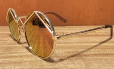 Le Specs Womens Gold W/Pink Mirror Lenses Wild Child Sunglasses