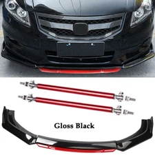 Front Bumper Lip Body Kit Splitter Spoiler For Honda Accord Glossy Black M