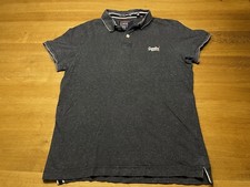 Polo uomo SuperDry classica pura M manica corta grigia nera estiva cotton