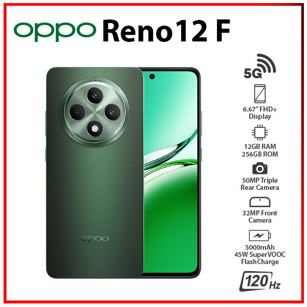 OPPO Reno12 F 5G 12GB+256GB GREEN Unlocked Dual SIM Global