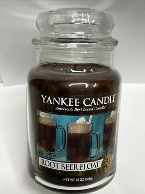 Yankee Candle ROOT BEER FLOAT 22oz LJ RARE RETIRED VHTF Has Air Bubble In Label