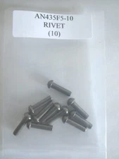 AN435F5-10 Rivet Solid 5/32 x 5/8" Button Head Stainless MS20435F5-10- Lot of 10