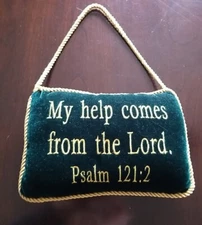 My Help Comes From The Lord Velvet Door Knob Pillow Psalm 121:2, Inspirational
