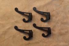 Vintage Cast Iron coat bath rope hanger library school kitchen double hook 4 pcs