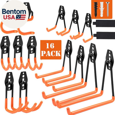 16 Pack Garage Hooks Heavy Duty, Industrial Wall Mount Garage Storage Hooks for 