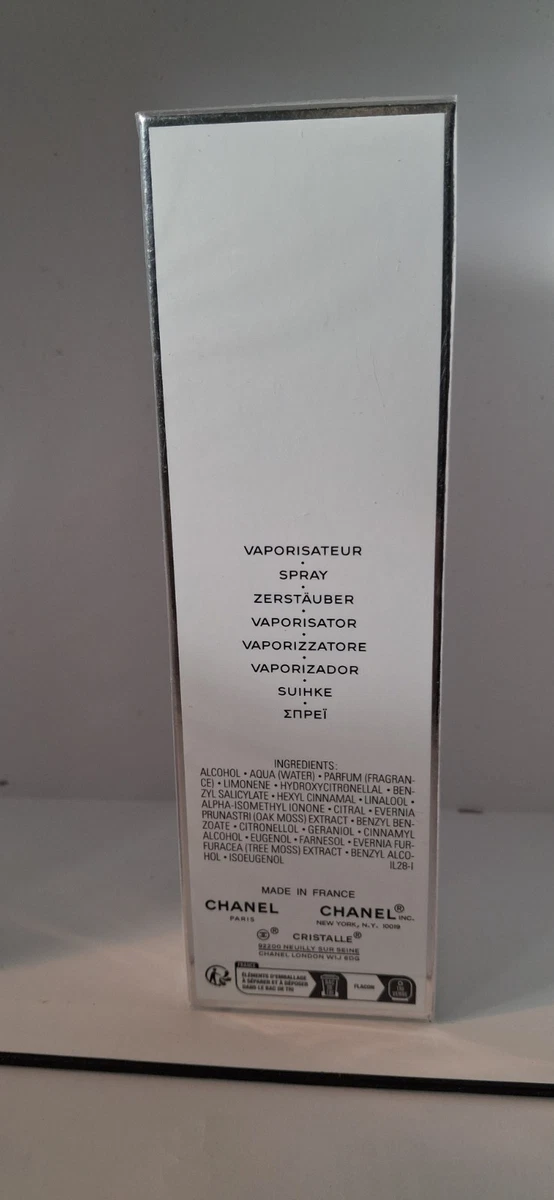 CHANEL Cristales Eau de Toilette Vaporizador Spray 100 ml