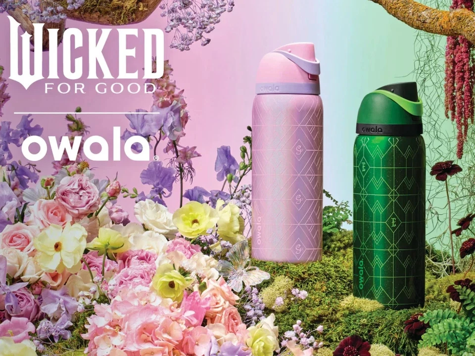 Lot Owala Wicked For Good Glinda & Elphaba 32 oz Freesip LIVRAISON RAPIDE - Immagine 2 di 2