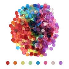 SUTIMSHE 1000 Pcs of 3/4 inch Transparent 8 Color Bingo Counting Chips Large