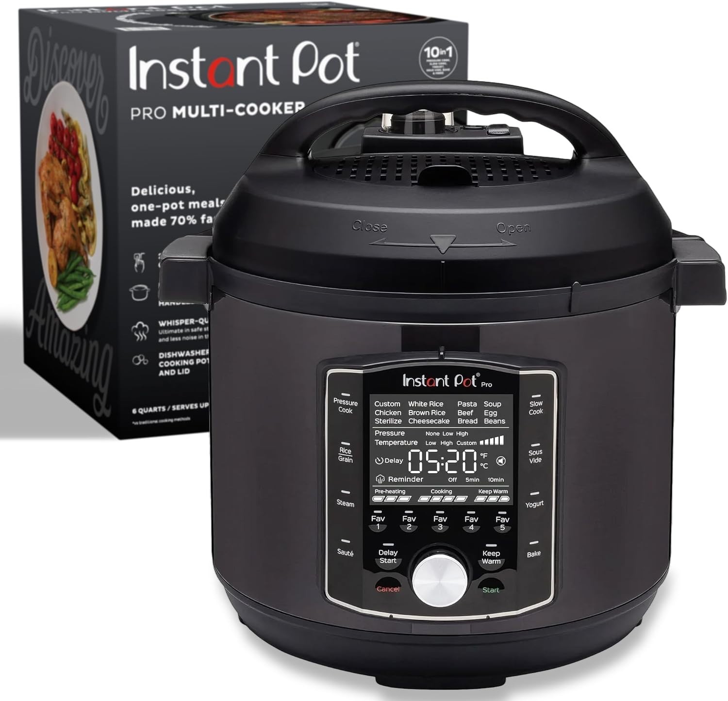Instant Pot Pro 10-in-1 Pressure Cooker, Slow Cooker, Rice/G