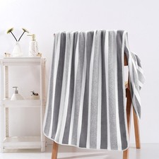 Cotton Extra Large Towel Set -Striped Hand Bath Towels Ultra Soft Absorbent
